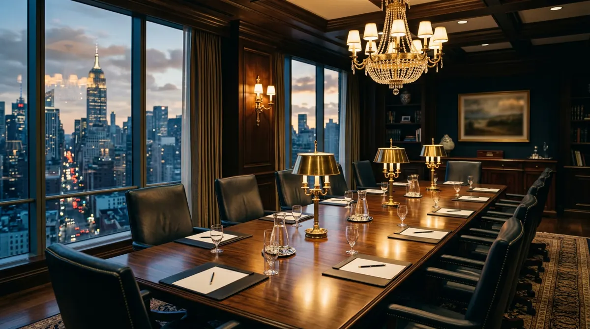 An executive boardroom